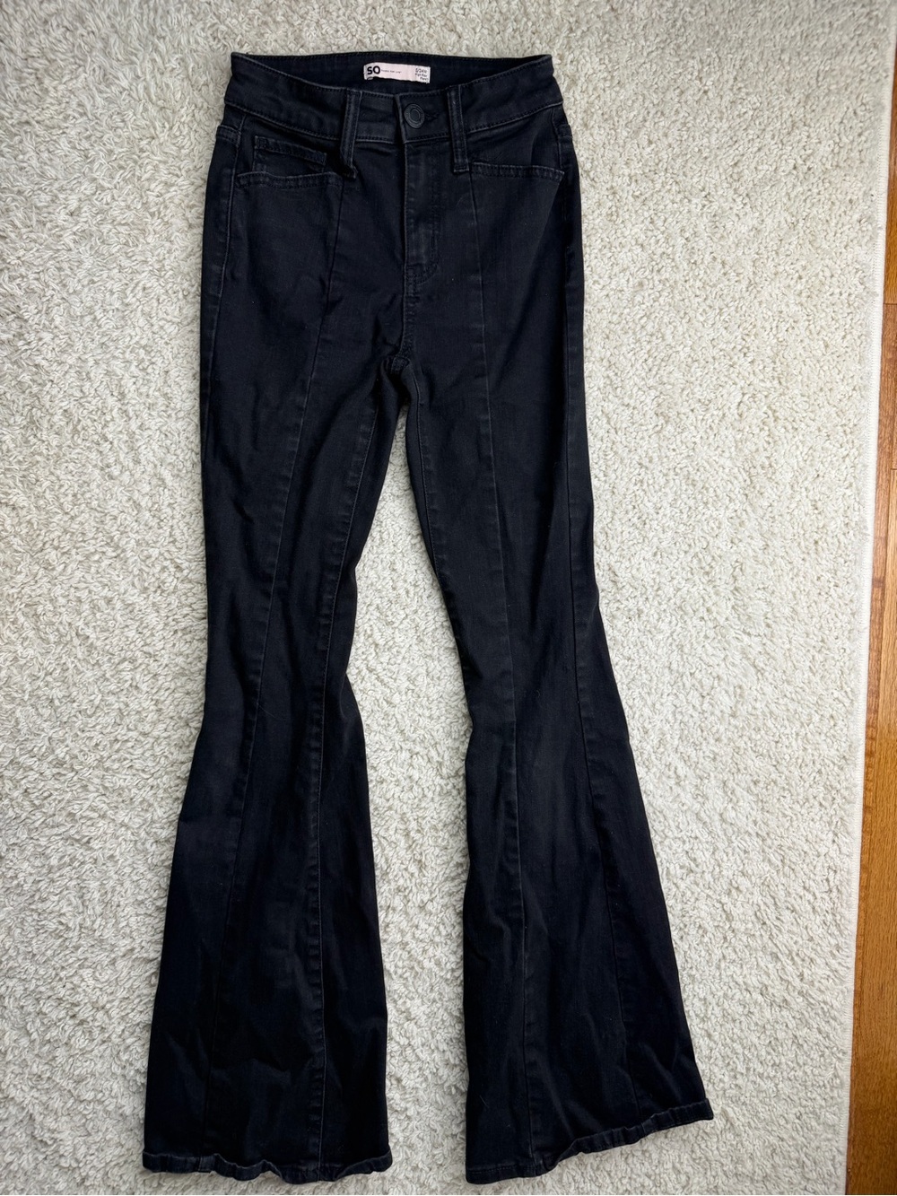 Size 0 SO Black High-Rise Flared Jeans